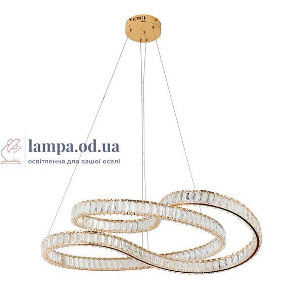 Хрустальная LED-люстра из 2 переплетенных овальных колец Levistella 799L8816 (800) FGD, 86 Вт, золото, 80 см, с пультом, 20-30 м&sup2; LVS7399 фото
