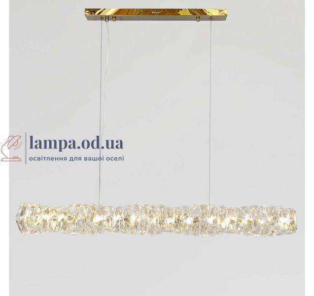 Лінійна золота LED люстра Artlight 88031/L1000GD довжиною 97 см з прозорим декором та 3 режимами 33W 88031/L1000GD фото
