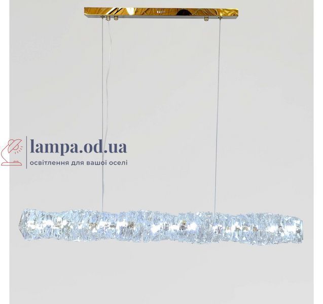 Лінійна золота LED люстра Artlight 88031/L1000GD довжиною 97 см з прозорим декором та 3 режимами 33W 88031/L1000GD фото