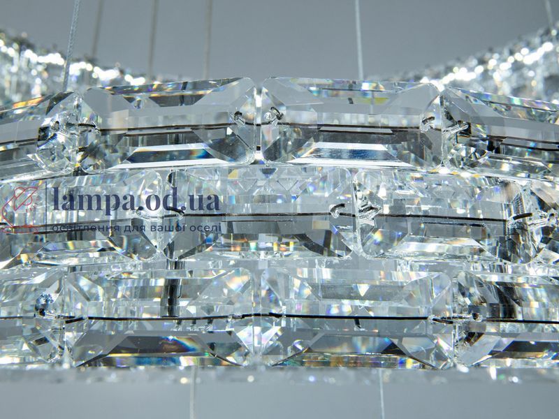 Подвесная LED-люстра Diasha 7896/600+400+200CH с тремя хрустальными кольцами, пультом, 70 W, CH, 59 см, 12-20m2 7896/600+400+200CH фото