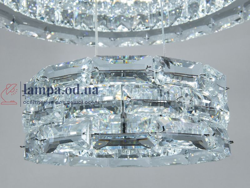 Подвесная LED-люстра Diasha 7896/600+400+200CH с тремя хрустальными кольцами, пультом, 70 W, CH, 59 см, 12-20m2 7896/600+400+200CH фото