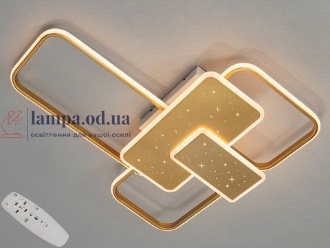 Люстра стельова LED Diasha 2449G mmer 2449G, 105W, 5775 лм, золото, сучасний стиль для коридору, вітальні, спальні 2449G dimmer фото