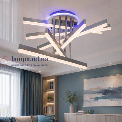 Потолочная светодиодная люстра Diasha 7010NEW HR LED 3color для гостиной, кухни и спальни, диммер, пульт, 102 W, 65 см, 12-20 m&sup2; 7010NEW HR LED 3color d фото