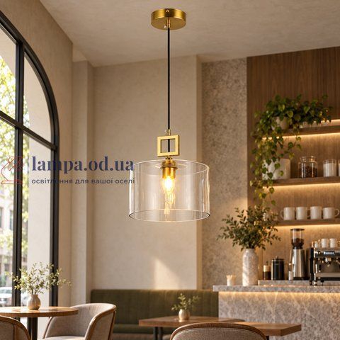 Подвесной стеклянный светильник Levistella 800P2013-1 AB+CL, античная латунь и прозрачное стекло, 1 лампа E27 LVS7163 фото