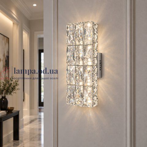 Кришталеве настінне LED-бра Linisoln 9672, 20 Вт, метал і скло, 32&times;11&times;10 см 9672 фото
