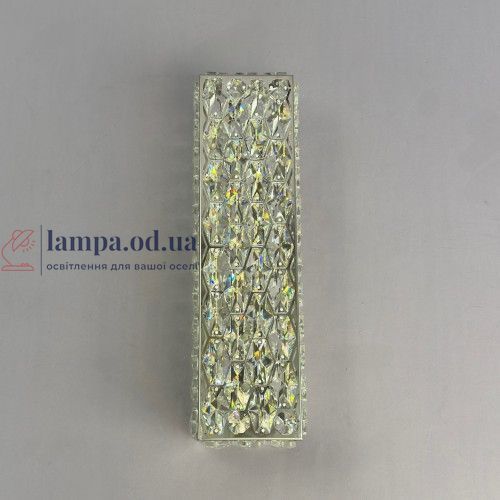 Стильный настенный LED светильник бра для спальни и прихожей Linisoln 595-420 CH хром хрусталь 42 см 50W 3 режима 595-420 CH фото