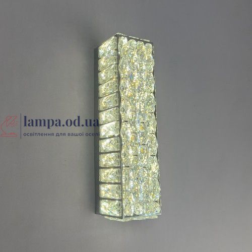Стильный настенный LED светильник бра для спальни и прихожей Linisoln 595-420 CH хром хрусталь 42 см 50W 3 режима 595-420 CH фото