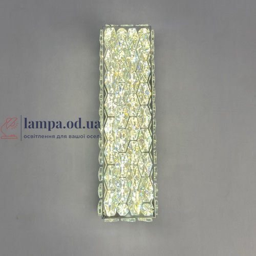 Стильный настенный LED светильник бра для спальни и прихожей Linisoln 595-420 CH хром хрусталь 42 см 50W 3 режима 595-420 CH фото