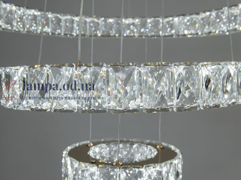 Люстра LED Diasha 7201-8A/580+400+200G кільцева, 66W, золото, регульована висота, пульт ДУ, IP20, сучасний стиль для дому 7201-8A/580+400+200G фото