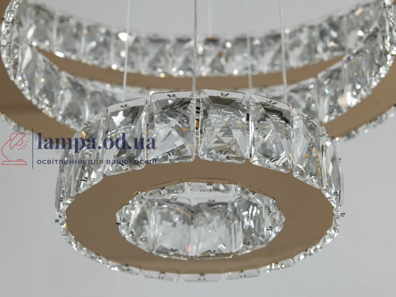 Люстра LED Diasha 7201-8A/580+400+200G кільцева, 66W, золото, регульована висота, пульт ДУ, IP20, сучасний стиль для дому 7201-8A/580+400+200G фото