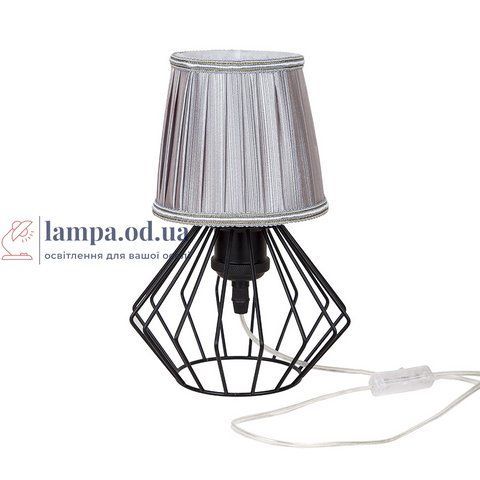 Настольная лампа Levistella 756T108F03 BK+SL, E27, 60W, черный с серебряным абажуром, металл, текстиль LVS4287 фото