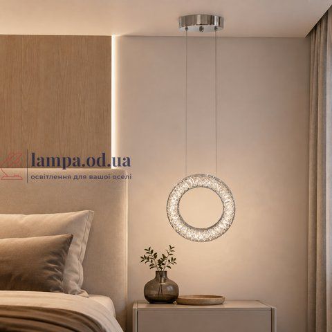 Одинарний кришталевий LED-підвіс Artlight 7270/201CH кільце, хром, 23 Вт 7270/201CH фото