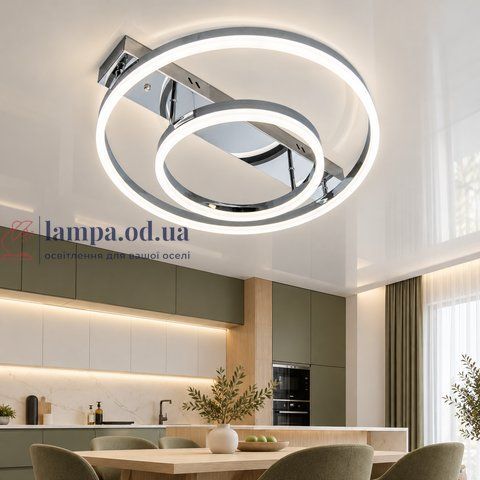 Стельова LED люстра Diasha 2537HR dimmer, хром, 60 Вт, от 10 до 16 м&sup2; 2537HR dimmer фото