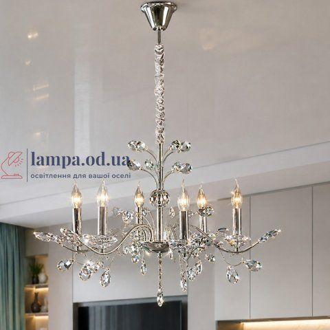 Кришталева люстра зі свічками Splendid Ray L9013/6 (Silver) на 6 ламп E14 30421615 фото