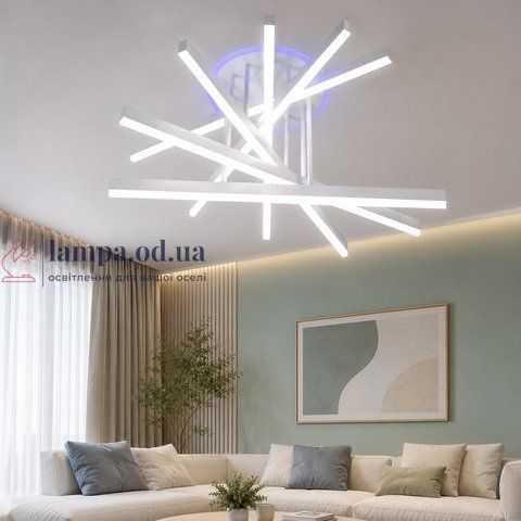 Потолочная светодиодная люстра Diasha 7010WH LED 3color, диммер, пульт, 102 W, 65 см, 12-18m&sup2; 7010WH LED 3color dimme фото