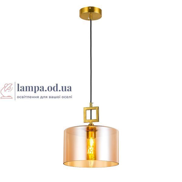 Подвесной стеклянный светильник Levistella 800P2013-1 AB+AM, античная латунь и янтарное стекло, 1 лампа E27 LVS7164 фото