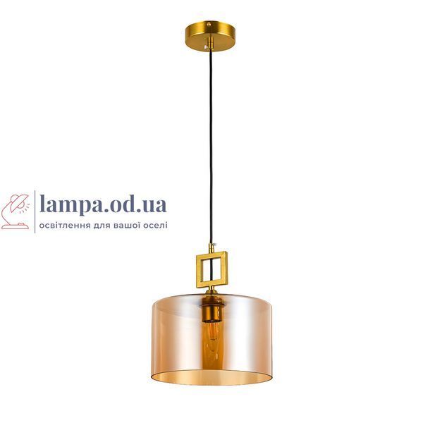 Подвесной стеклянный светильник Levistella 800P2013-1 AB+AM, античная латунь и янтарное стекло, 1 лампа E27 LVS7164 фото