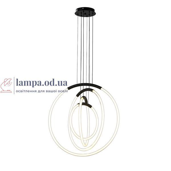 Люстра стельова LED Levistella 7812022 (300+400+500+600) BK, 46W, 3000K, чорний, сучасний стиль LVS6118 фото