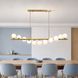 Линейная подвесная люстра Artlight LQ7063/11 с 11 белыми стеклянными плафонами G9, латунь, от 30-40 м&sup2; LQ7063/11 фото 1