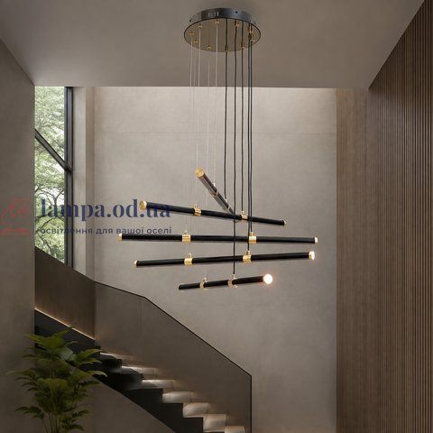 Подвесная LED-люстра Artlight L439/5BK+GD 76 Вт, 3 режима, чёрно-золотая, &Oslash;60,3 см, от 13-20 м&sup2; L439/5BK+GD фото