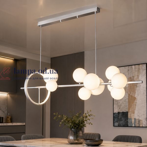 Підвісна люстра Levistella 918LP267-10 SL+WH срібло, 10 ламп G9 з LED-підсвіткою LVS6585 фото