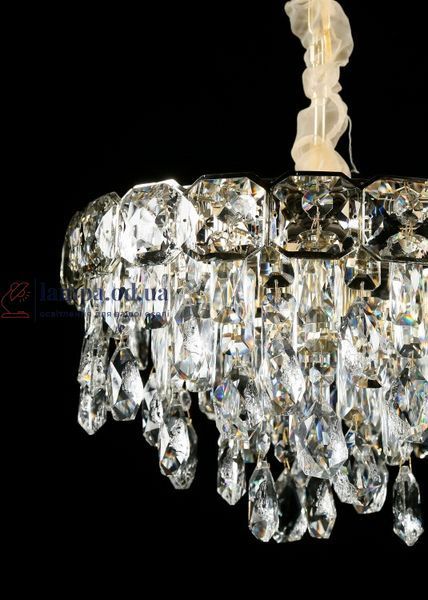 Золотая подвесная люстра с хрустальным декором Splendid Ray L2197/490*H300/10, 49 см на 10 ламп E14 с крупными подвесками 30438097 фото