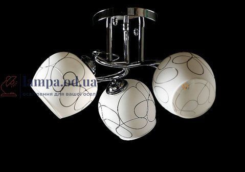 Потолочная люстра Splendid Ray L9321B/3 (CR), E27, 40Вт, хром, белый, 25см, стильный интерьер 30413140 фото
