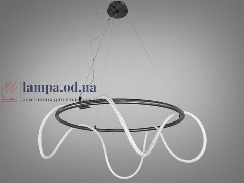 Люстра стельова LED Diasha 9752-D800BHR Мотузка, 48W, чорний хром, сучасний стиль для коридору, вітальні, спальні, офісу, кафе 9752-D800BHR фото