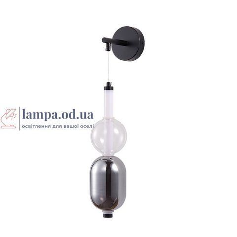 Бра настінне LED Levistella 788W39332 BK+SM+CL, 5W, 4000K, чорний метал + смоляний, сучасний стиль LVS5475 фото
