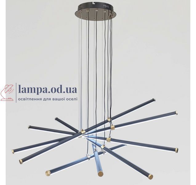 Велика підвісна LED-люстра Artlight L445/6BK+GD 150 Вт, 3 режими, чорно-золота, висота до 105 см, від 30-40 м&sup2; L445/6BK+GD фото