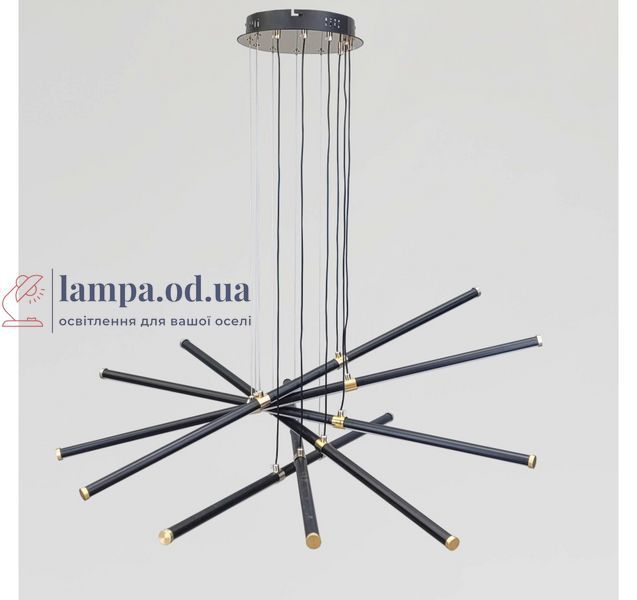Велика підвісна LED-люстра Artlight L445/6BK+GD 150 Вт, 3 режими, чорно-золота, висота до 105 см, від 30-40 м&sup2; L445/6BK+GD фото