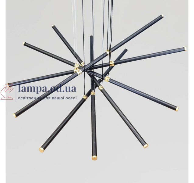 Велика підвісна LED-люстра Artlight L445/6BK+GD 150 Вт, 3 режими, чорно-золота, висота до 105 см, від 30-40 м&sup2; L445/6BK+GD фото