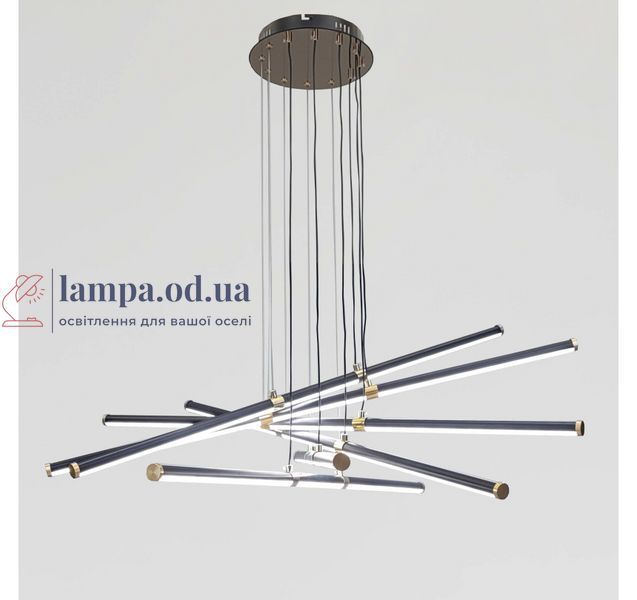 Велика підвісна LED-люстра Artlight L445/6BK+GD 150 Вт, 3 режими, чорно-золота, висота до 105 см, від 30-40 м&sup2; L445/6BK+GD фото