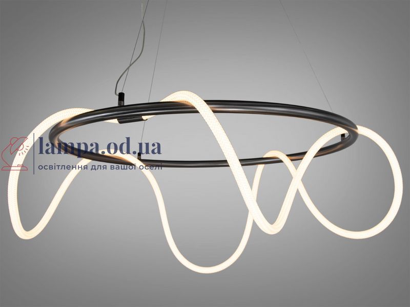 Потолочная люстра LED Diasha 9752-D800BHR Мотузка, 48W, черный хром, современный стиль для коридора, гостиной, спальни 9752-D800BHR фото