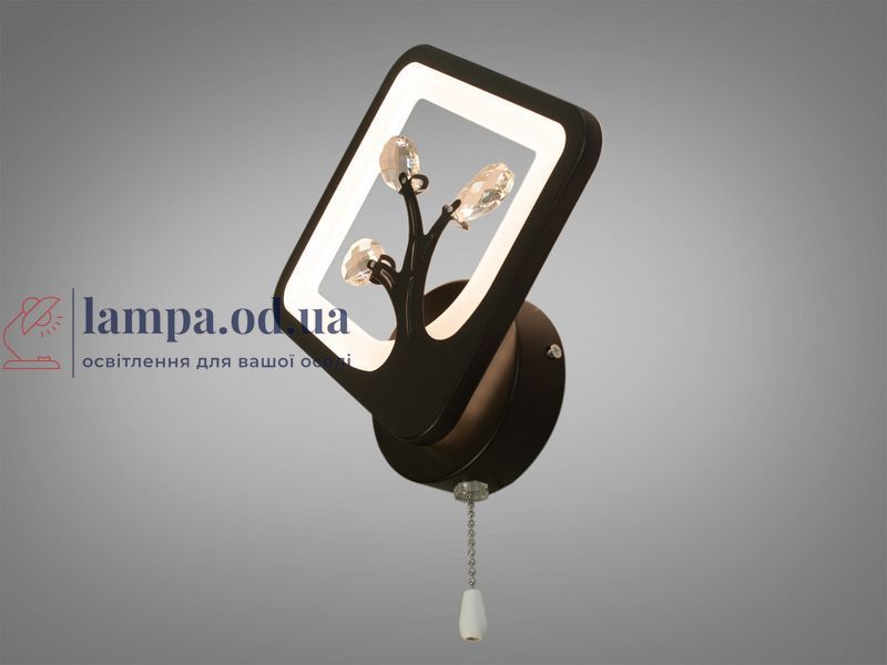 Минималистичный настенный LED-светильник для спальни Diasha 8157/1BK, чёрный, 15W 8157/1BK фото