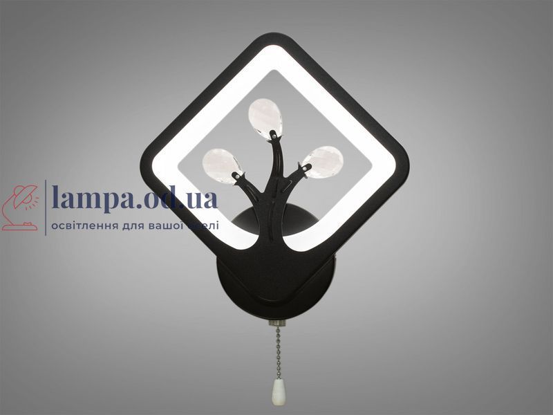 Минималистичный настенный LED-светильник для спальни Diasha 8157/1BK, чёрный, 15W 8157/1BK фото