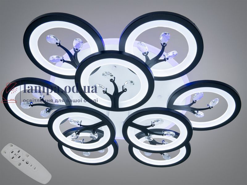 Стильная LED люстра Diasha 8135/6+3BK LED 3color черная, с пультом и диммером 64 см 8135/6+3BK LED 3color d фото