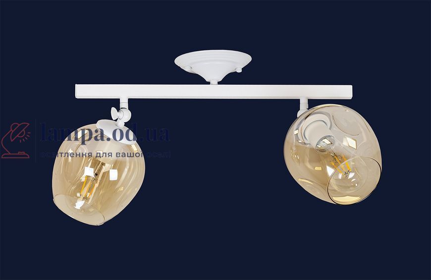 Люстра стельова Levistella 756XPR0231F-2 WH+BR, 2 лампи E27, білий + коричневий, метал + скло, сучасний стиль для дому LVS4197 фото