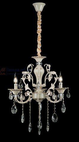 Люстра свеча Splendid Ray LQ010/3, E14, 3 лампы, кремовый, золотой, белый, хрусталь, классический стиль 30393538 фото