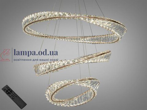 Подвесной светильник LED Diasha 548/800+600+400G 184 Вт, 10120 лм, золото, диаметр 80 см, современный стиль, IP20 548/800+600+400G фото