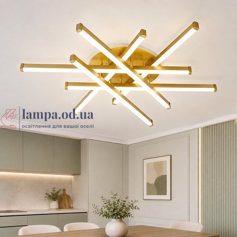 Золотая потолочная LED-люстра Artlight W165/6GD 85 Вт, 3 режима света, 73&times;71 см, от 16-25 м&sup2; W165/6GD фото