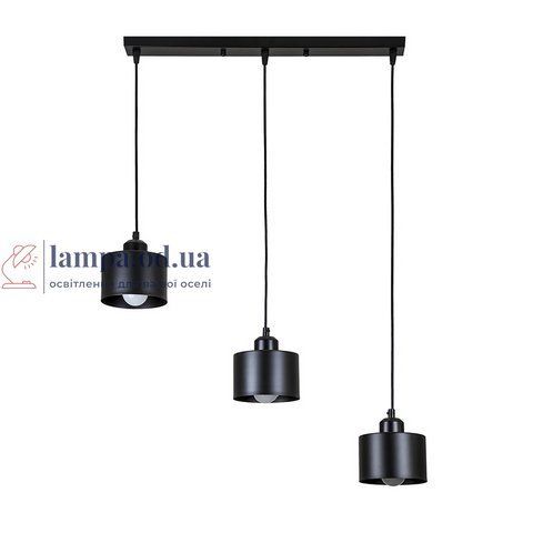 Подвесной светильник Levistella 752187F-3 BK (500), E27, 60W, черный металл, стиль лофт, на 3 плафона LVS4886 фото