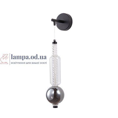 Бра настінне LED Levistella 788W39317 BK+CL+AM, 5W, 4000K, чорний метал + прозорий + амбер, сучасний стиль LVS5518 фото