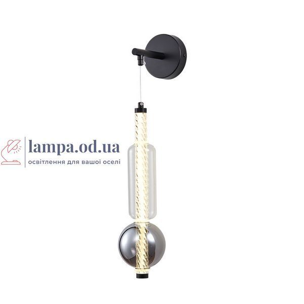 Бра настенное LED Levistella 788W39317 BK+CL+AM, 5W, 4000K, черный металл + прозрачный + амбер, современный стиль LVS5518 фото