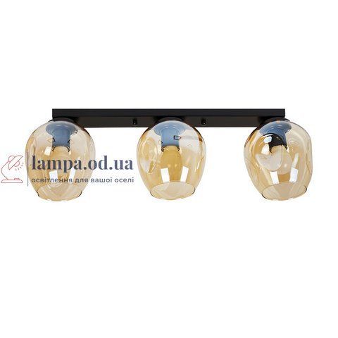 Люстра стельова Levistella 756XPR0231F-3 BK+BR (500), 3 лампи E27, чорний і коричневий, 150x150мм, сучасний стиль LVS4374 фото
