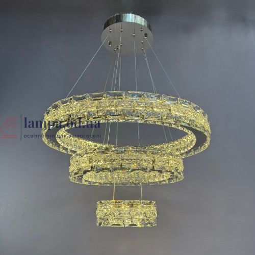 Люстра кольца Linisoln 7896-60*40*20 металл, хрусталь LED 80Вт 120-50 см 7896-60*40*20 фото