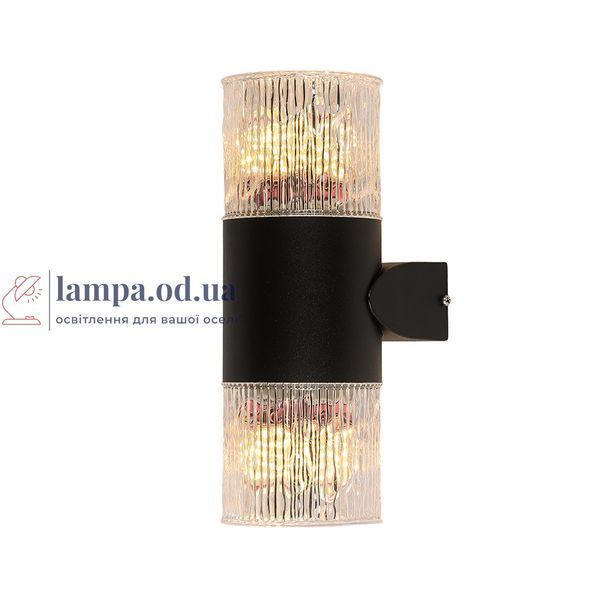 Настенное бра Levistella 804W1906-2 BK, E27, черный + прозрачный, 2 плафона, для освещения фасадов LVS5625 фото