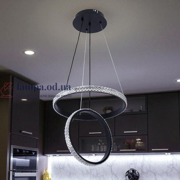 Люстра стельова LED Levistella 7871222 (400+300) BK, 40W, чорний, сучасний стиль LVS5672 фото