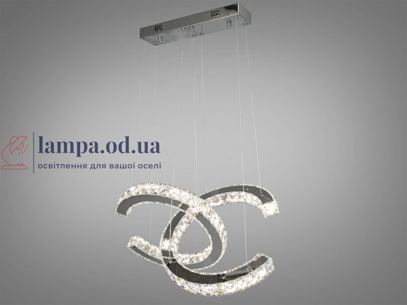 Потолочная люстра LED Diasha 7219/400+400HR, 40W, хром, регулируемая высота, современный стиль для дома 7219/400+400HR фото