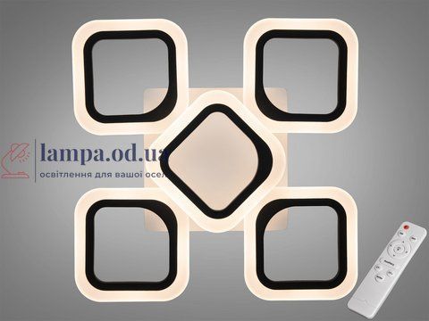 Люстра стельова LED Diasha AS8060/4+1BK, 50W, 3300 лм, ІЧ пульт, для спальні, вітальні, коридору AS8060/4+1BK фото